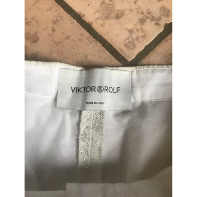 Pre-owned Viktor & Rolf Straight Pants In Silver