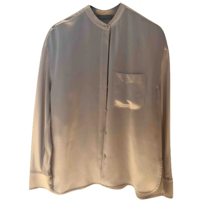 Pre-owned Vince Silver Silk  Top