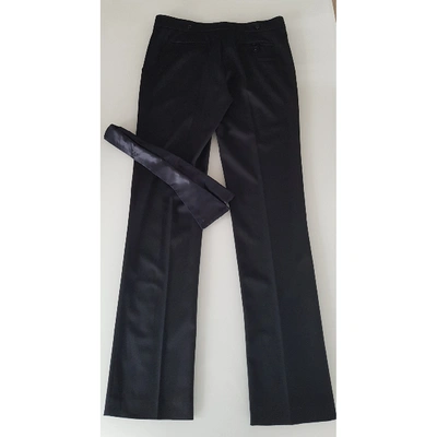 Pre-owned Patrizia Pepe Wool Straight Pants In Black