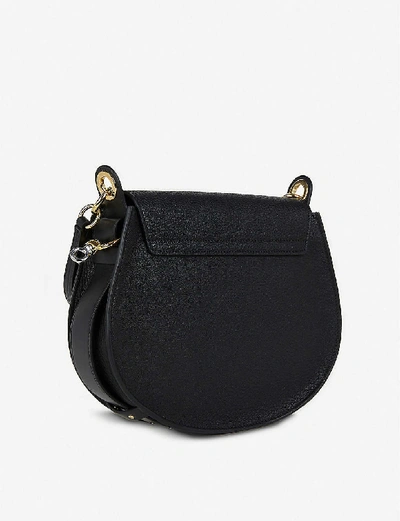 Shop Chloé Tess Large Leather Shoulder Bag In Black