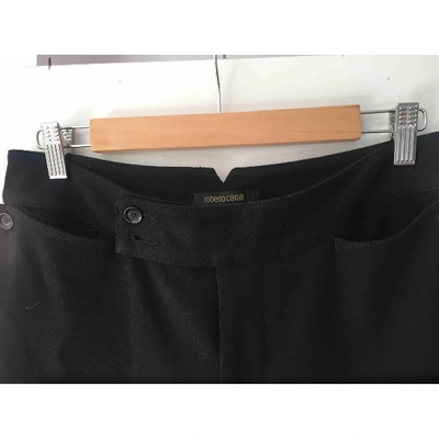 Pre-owned Roberto Cavalli Slim Pants In Black
