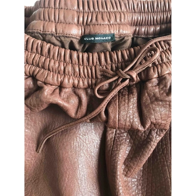 Pre-owned Club Monaco Brown Leather Skirt