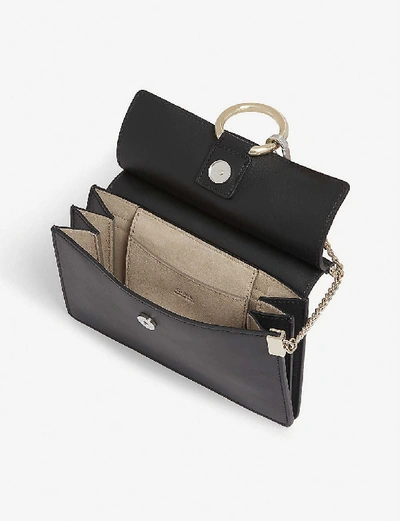 Shop Chloé Faye Mini Leather And Suede Shoulder Bag In Black