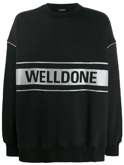 We11 Done We11done Logo Printed Oversized Sweatshirt In Black