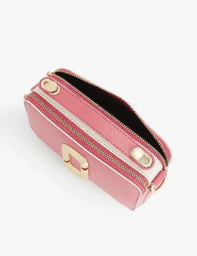 Shop Marc Jacobs Sure Shot Leather Camera Bag In Flirt Pink