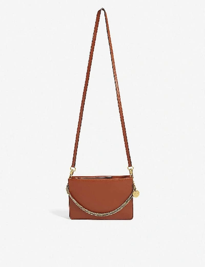 Shop Givenchy Cross3 Leather And Suede Cross-body Bag In Chestnut