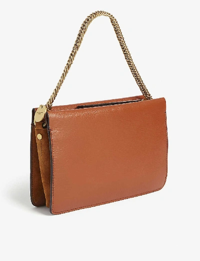 Shop Givenchy Cross3 Leather And Suede Cross-body Bag In Chestnut