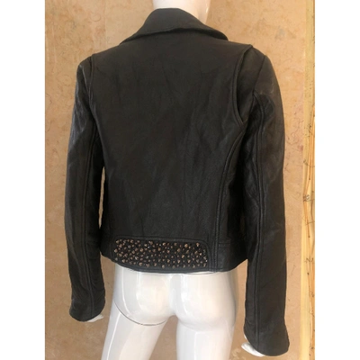 Pre-owned True Religion Leather Jacket In Black