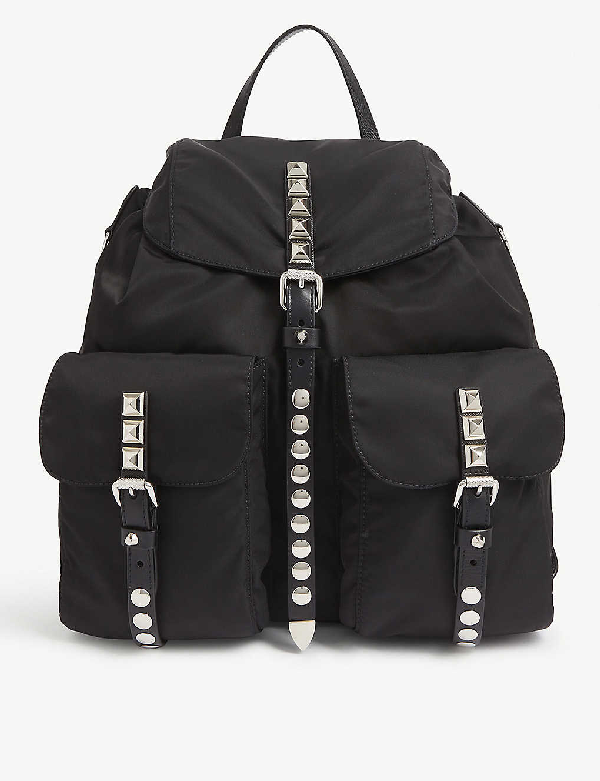 prada black nylon backpack