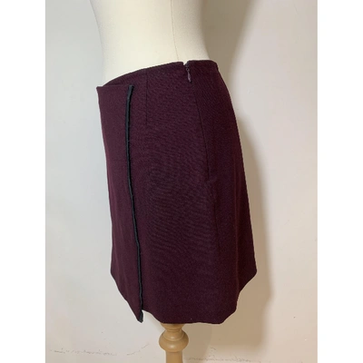 Pre-owned Jil Sander Wool Mini Skirt In Burgundy