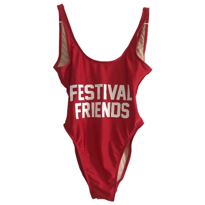 Pre-owned Private Party One-piece Swimsuit In Red