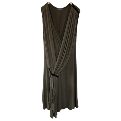 Pre-owned Alexander Mcqueen Mid-length Dress In Khaki