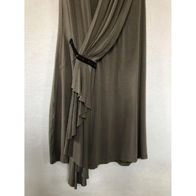 Pre-owned Alexander Mcqueen Mid-length Dress In Khaki