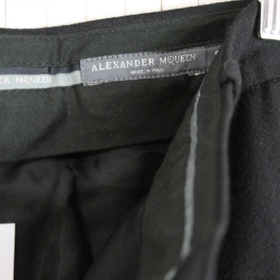 Pre-owned Alexander Mcqueen Wool Trousers In Black