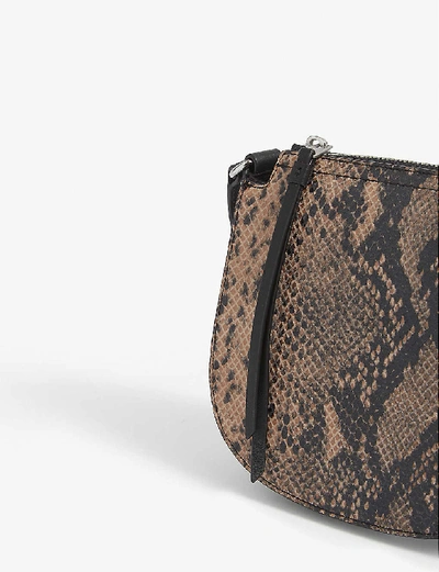 Shop Allsaints Ely Snake-embossed Leather Cross-body Bag