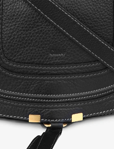 Shop Gucci Marcie Small Leather Shoulder Bag In Black