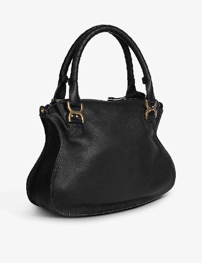 Shop Gucci Marcie Small Leather Shoulder Bag In Black