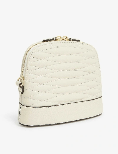 Shop Sandro Thelma Leather Shoulder Bag In Ecru