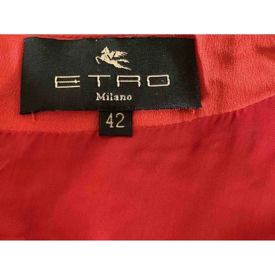 Pre-owned Etro Silk Mid-length Dress In Red