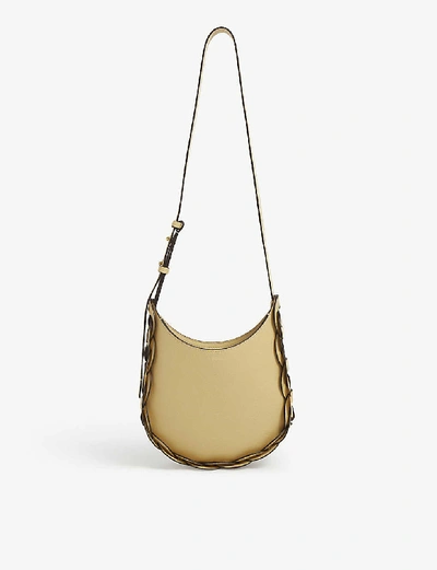 Shop Chloé Darryl Small Leather Shoulder Bag In Subtle Yellow