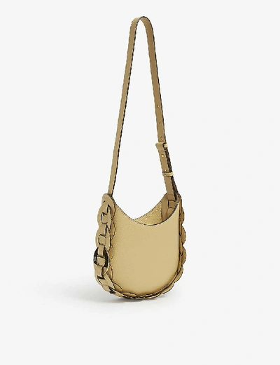 Shop Chloé Darryl Small Leather Shoulder Bag In Subtle Yellow