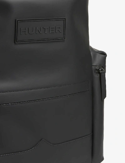 Shop Hunter Womens Black Original Top Clip Rubberised Leather Backpack