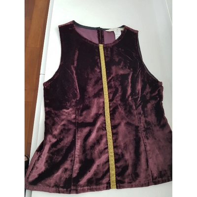 Pre-owned Barbara Bui Velvet Vest In Purple
