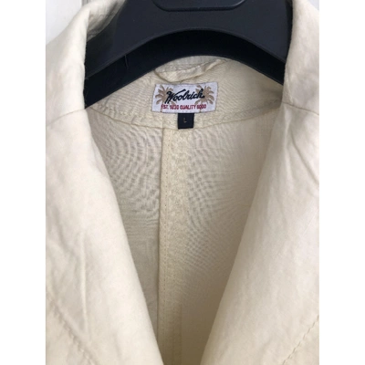 Pre-owned Woolrich Linen Blazer In Ecru