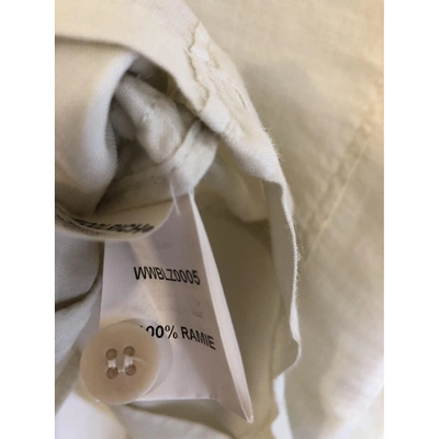 Pre-owned Woolrich Linen Blazer In Ecru