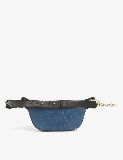 Shop Givenchy Id Leather Belt Bag In Oil Blue