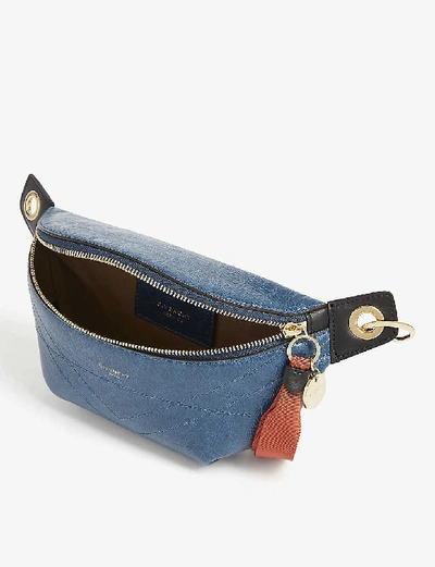 Shop Givenchy Id Leather Belt Bag In Oil Blue