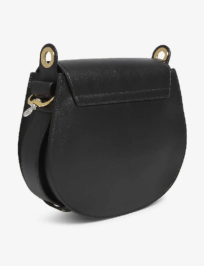 Shop Chloé Tess Leather Shoulder Bag In Black