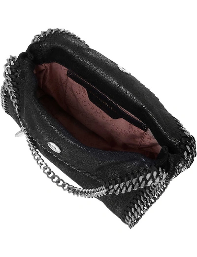 Stella Mccartney Falabella Mini Tote In Metallic Black Vegan Leather In Black