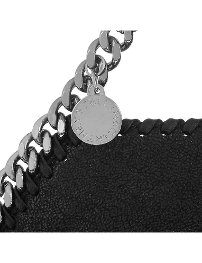 Stella Mccartney Falabella Mini Tote In Metallic Black Vegan Leather In Black