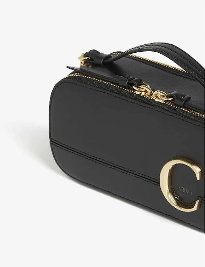 Shop Chloé C Mini Leather Shoulder Bag In Black