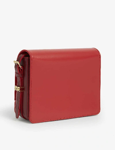 Shop Burberry Grace Small Leather Shoulder Bag In Bright Red / Burgendy
