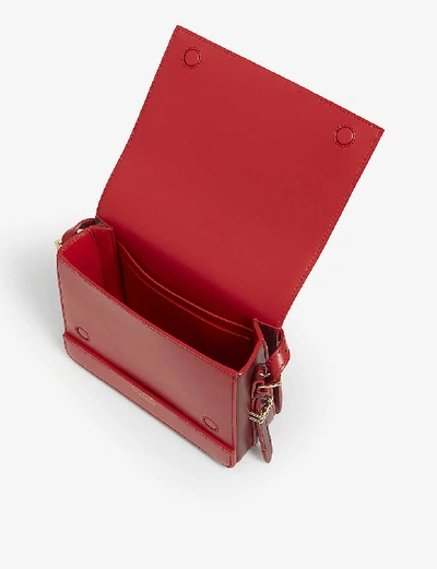 Shop Burberry Grace Small Leather Shoulder Bag In Bright Red / Burgendy