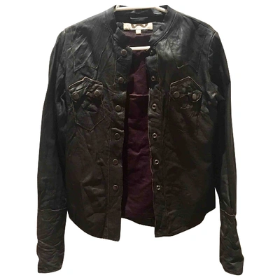 Pre-owned Allsaints Leather Jacket In Brown