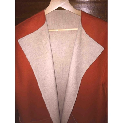 Pre-owned Carolina Herrera Orange Wool Coat