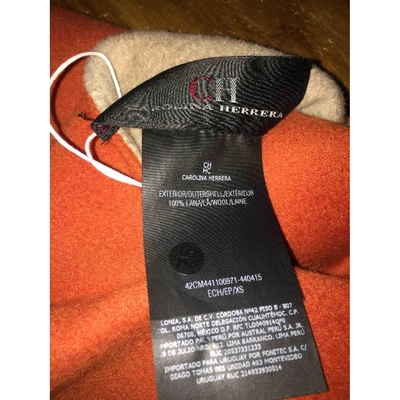 Pre-owned Carolina Herrera Orange Wool Coat