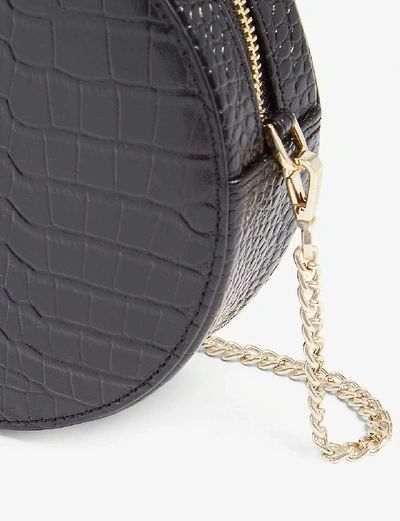 Shop Whistles Brixton Circular Croc-embossed Leather Bag