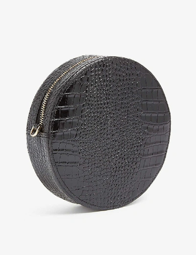 Shop Whistles Brixton Circular Croc-embossed Leather Bag