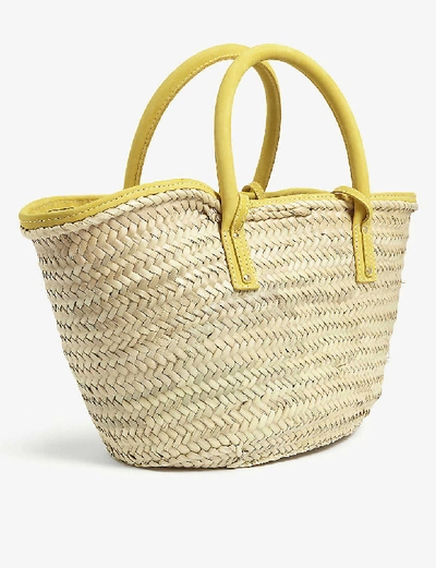 Shop Jacquemus Le Panier Soleil Woven Straw Tote Bag In Yellow