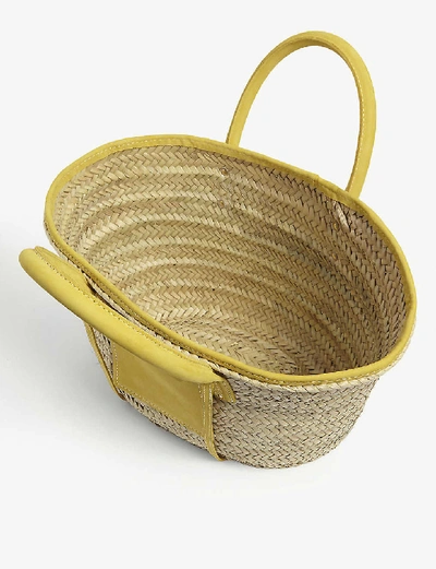 Shop Jacquemus Le Panier Soleil Woven Straw Tote Bag In Yellow