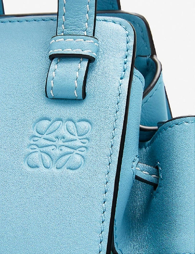 Shop Loewe X Paula's Hammock Mini Leather And Canvas Bag In Light Blue/aqua