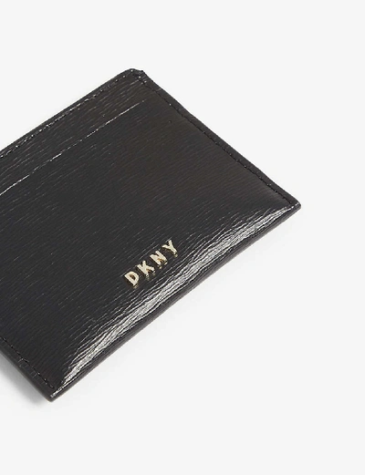 Shop Dkny Logo Leather Card Holder