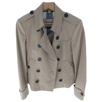 Pre-owned Burberry Beige Viscose Trench Coats