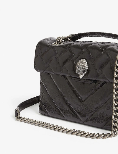 Shop Kurt Geiger Kensington Patent Leather Shoulder Bag In Black