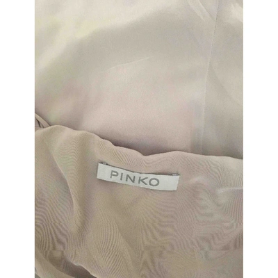 Pre-owned Pinko Silk Jumpsuit In Ecru