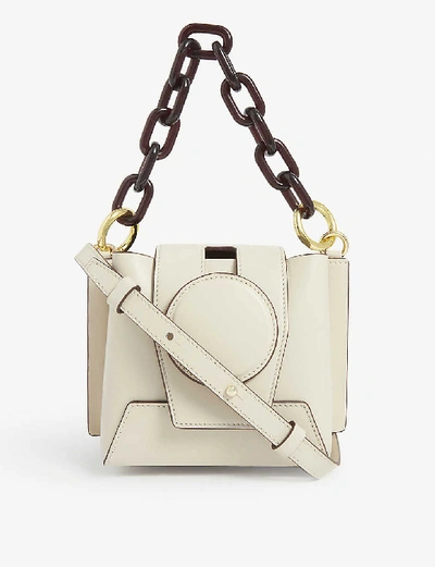 Shop Yuzefi Daria Leather Bucket Bag In Cream